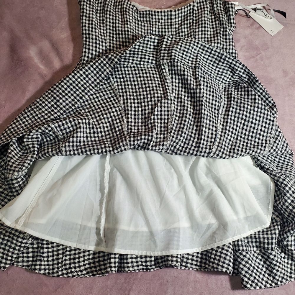 NWT Bailey 44 Linen Blend Gingham Fit & Flare Dress - Picture 6 of 13